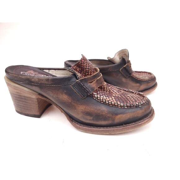 Freebird Collins Brown Multi Lizard Mule Penny Loafers Size 8 $245 - Picture 4 of 10